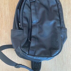 Coach Edge Black Leather Men's Sling Crossbody Backpack